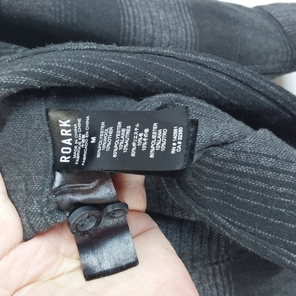 Roark Men's Black/ Gray Snap Button Plaid Flannel Heavyweight Shirt Sz.M - Picture 8 of 9